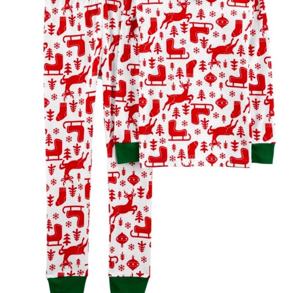 NWT XXL 2x mens womens reindeer santa carters matching family pajamas reindeer - Picture 1 of 3